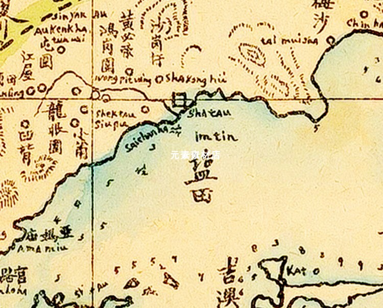 1894年新安县全图 清末深圳宝安高清电子版老地图历史参考素材JPG - 图3