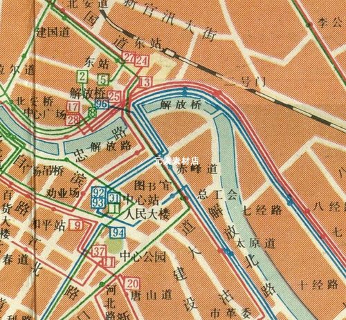 1981年天津交通图 80年代高清电子版老地图历史素材2幅JPG格式-图1