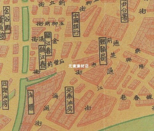 1927年日绘安东市街绘图民国丹东高清电子版老地图素材JPG格式-图1