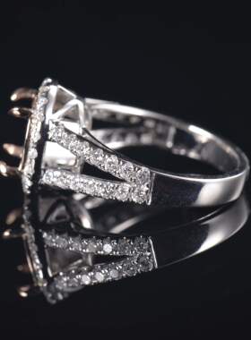 Fay Jewelry 个性定制钻石戒指空托（925银/10K/14K/18K/PT950）