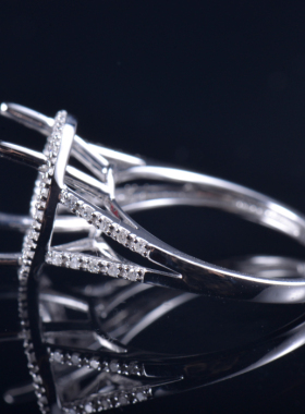 Fay Jewelry 个性定制钻石戒指空托（925银/10K/14K/18K/PT950）