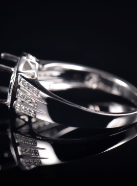 Fay Jewelry 个性定制钻石戒指空托（925银/10K/14K/18K/PT950）