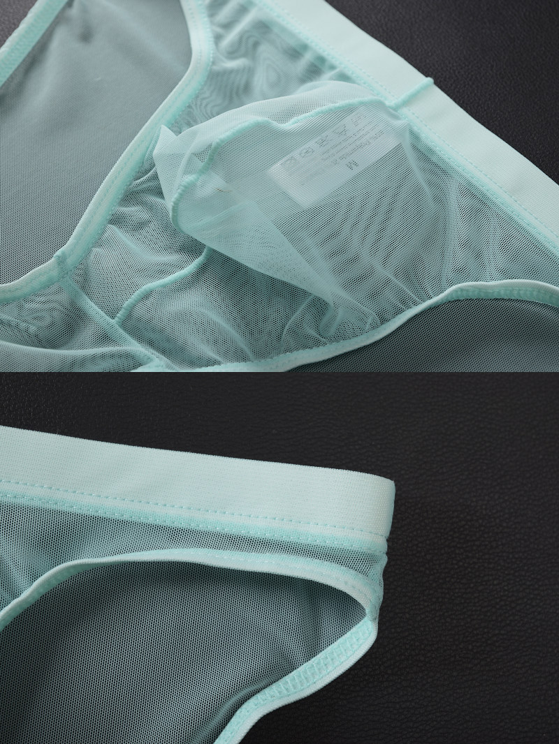 清仓男士三角内裤网纱透明性感超薄低腰U凸囊袋透气网眼青年裤头 - 图2