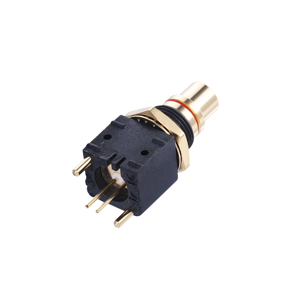 台湾 AEC Connectors 雅钛 RJ-255BKPLG-180纯铜镀金信号 RCA插座 - 图1