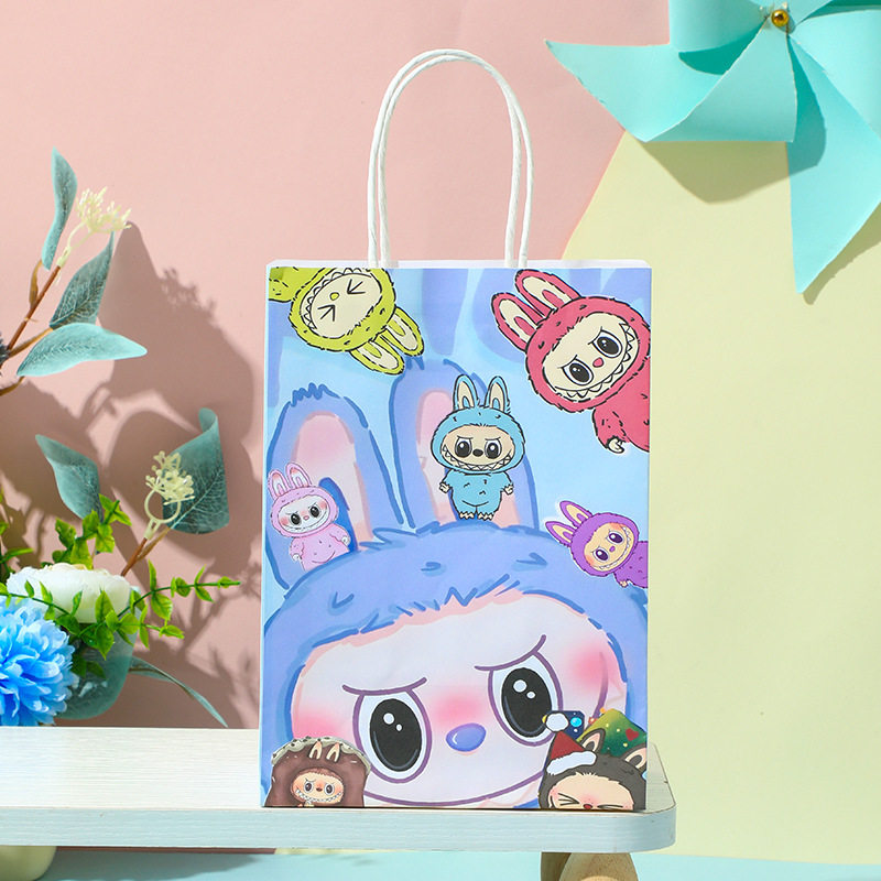 拉布布包装袋儿童生日伴手礼袋幼儿园毕业牛皮纸袋卡通可爱礼品袋,淘宝优惠券,粉丝福利购,淘宝优惠卷