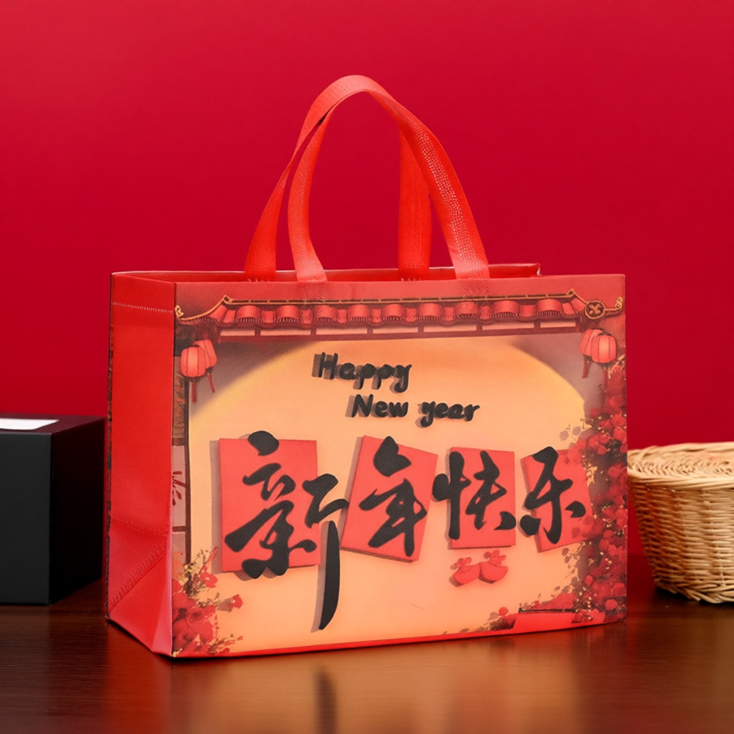 马年春节红色福字礼品袋新年加厚烟酒超大号购物袋年会无纺布袋大,淘宝优惠券,粉丝福利购,淘宝优惠卷