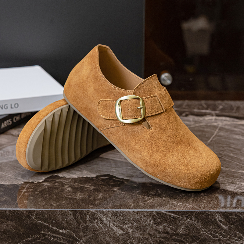 勃肯鞋2026新款真皮大码女鞋41到43脚宽脚胖一脚蹬乐福鞋平底单鞋,淘宝优惠券,粉丝福利购,淘宝优惠卷