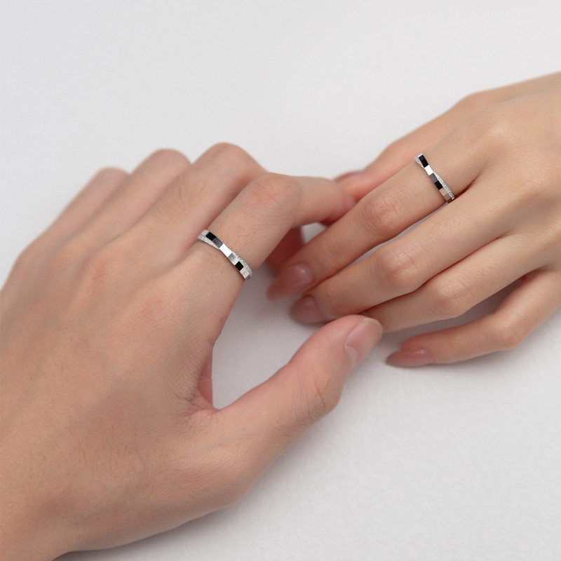 莫比乌斯环情侣一对情侣款纯银戒指 火树银花饰品戒指/指环