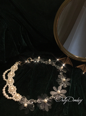 同款手工自制拼接珍珠透明水晶