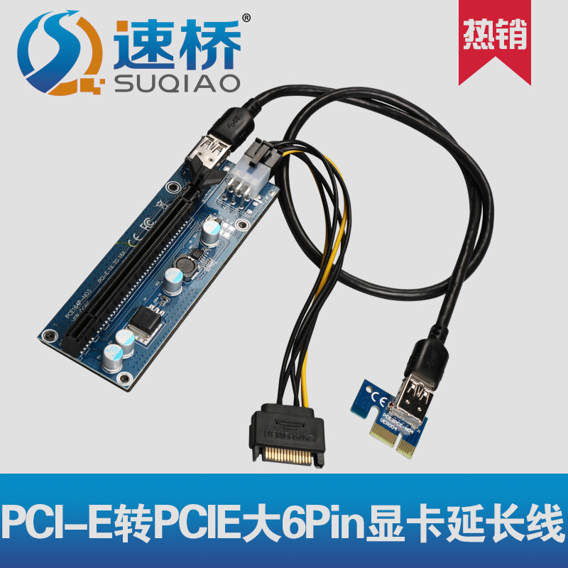 速桥PCI-E转PCIe转接线USB3.0转PCI-E显卡主板转外接扩展卡延长线-图0