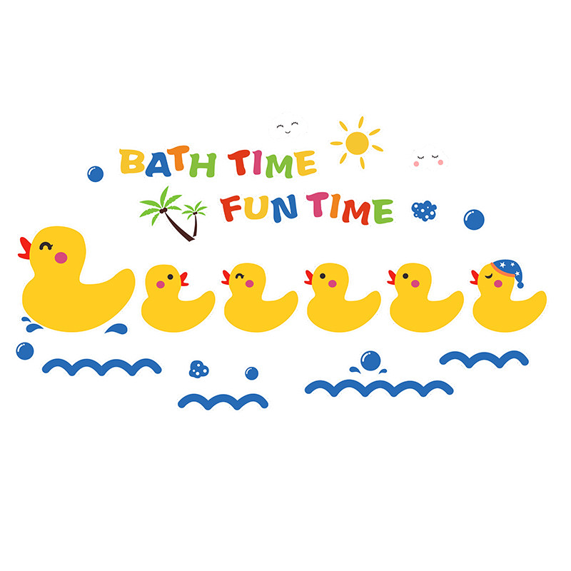淋浴室防水玻璃门卡通可爱小鸭子瓷砖贴纸卫生间装饰遮丑补洞壁画,淘宝优惠券,粉丝福利购,淘宝优惠卷