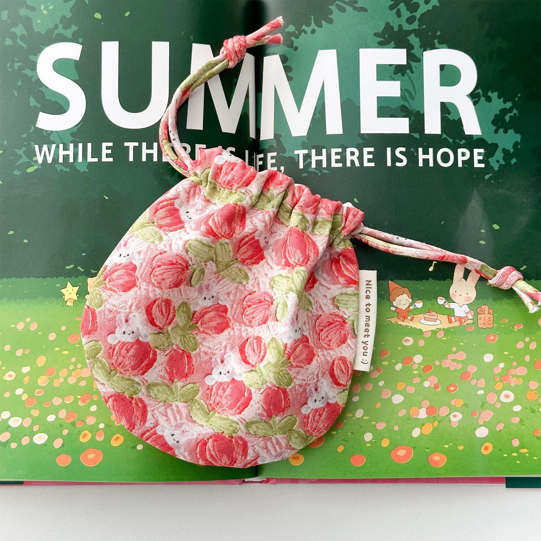 莫奈油画 束口抽绳棉布荷包女 2025新款杂物收纳袋耳机钥匙口红包,淘宝优惠券,粉丝福利购,淘宝优惠卷