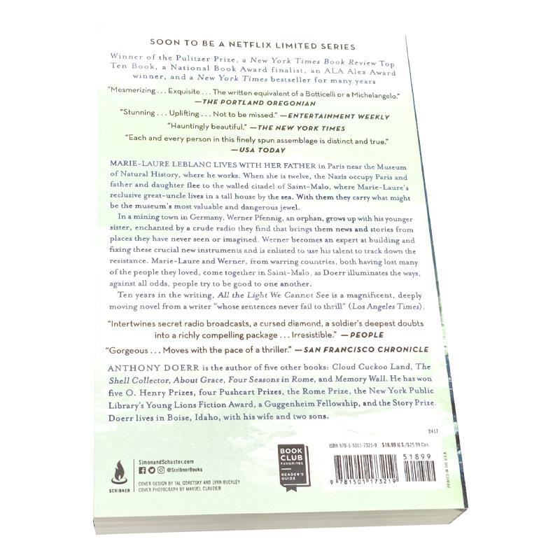 现货 所有我们看不见的光 英文原版 All the Light We Cannot See 安东尼 多尔 Anthony Doerr 看不到的光明 普利策奖获奖作品 - 图3