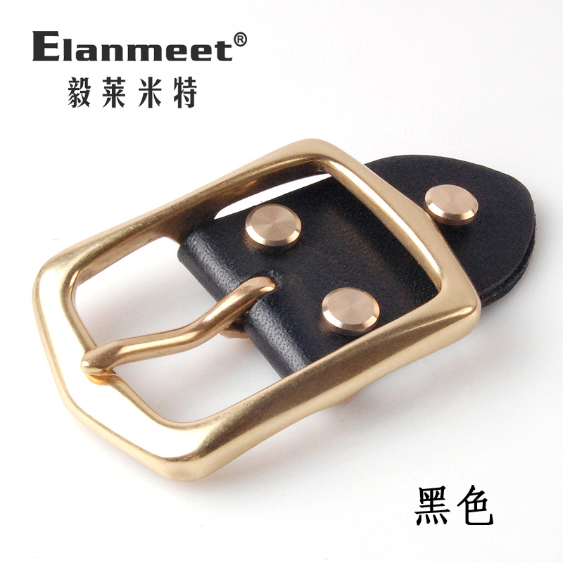 Elanmeet实心黄铜扣皮带扣男腰带头日字扣裤带扣针扣8色配3.5cm