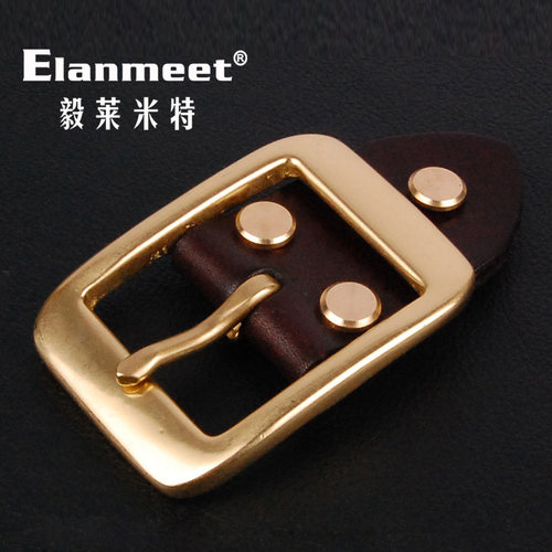 Elanmeet DIY皮带扣头实心铜扣针扣皮带头皮带配件扣头3.8cm - 图0