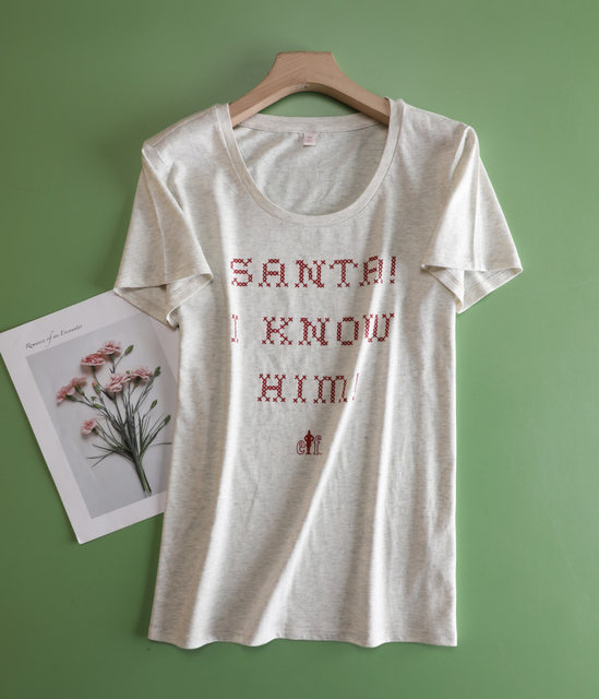 Short sleeve British style thin cartoon printed cotton women's