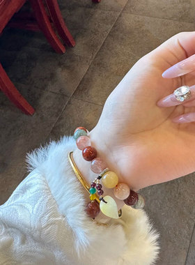 北京雍法物流通处五福多宝手串香灰琉璃手链送女朋友亲人节日礼物