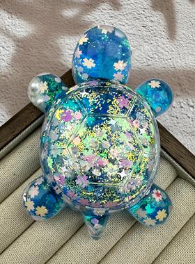 炫彩夜光小乌龟对对碰玩具爆火抖音爆款个性儿童桌面饰品流沙摆件