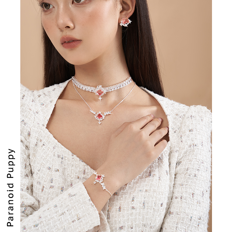 PP饰品《浮玉》宫廷风宝石925纯银手链女小众高级感手饰复古配饰 - 图0