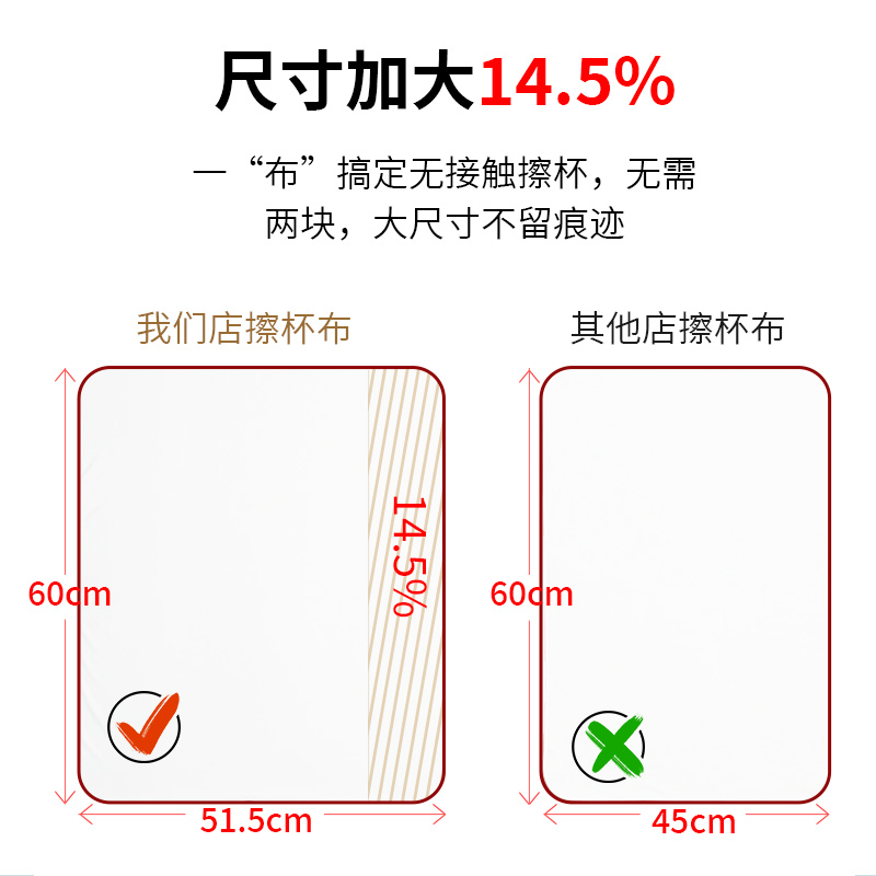 口布擦杯布吸水不掉毛擦红酒玻璃杯子的酒店专用餐巾打干擦拭杯布-图0