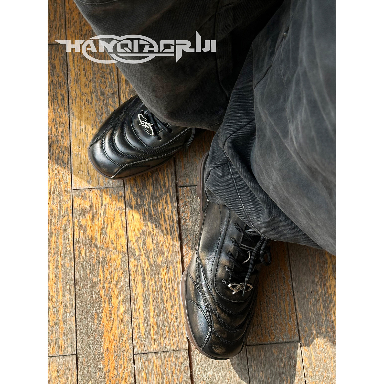 韩桥日记 [幽渊系列] 原创复古擦色牛皮德训鞋通勤百搭休闲足球鞋,淘宝优惠券,粉丝福利购,淘宝优惠卷