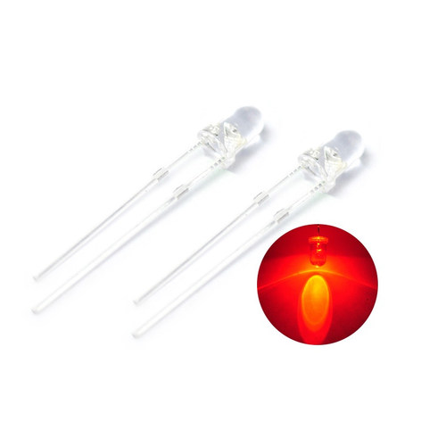 Risym 3mm白发红 红光发光二极管LED 高亮3mmLED灯 F3圆头 50只 - 图0