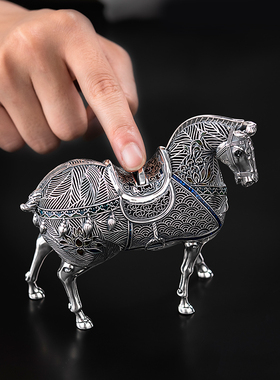 归银堂纯银999马上有钱摆件