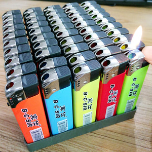 批发B.C.SIR宾仕208塑料电子透明打火机精致小巧定制酒店广告火机