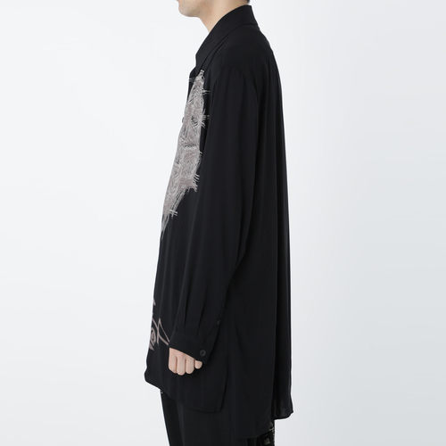 YOJI OOAK PRINT LONG SHIRT早期退職印花天丝宽松青山限定衬衫 - 图1