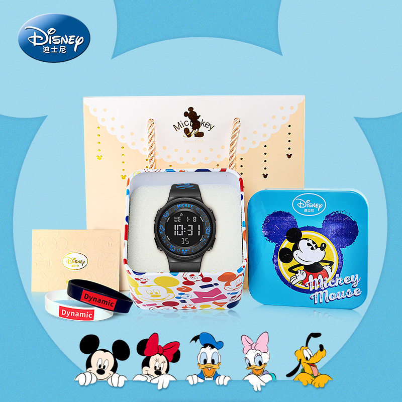 迪士尼儿童男孩防水防摔男童电子表 忆美时手表国产腕表