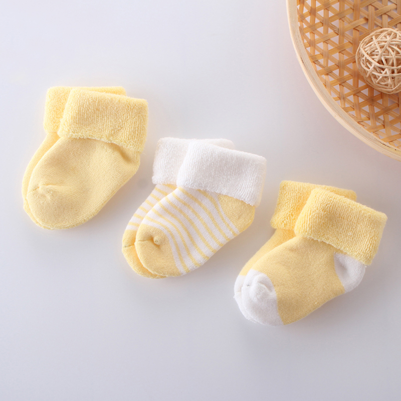 婴儿袜子春秋冬加厚0-3-6-12个月新生儿袜1-3宝宝毛圈袜胎袜纯棉