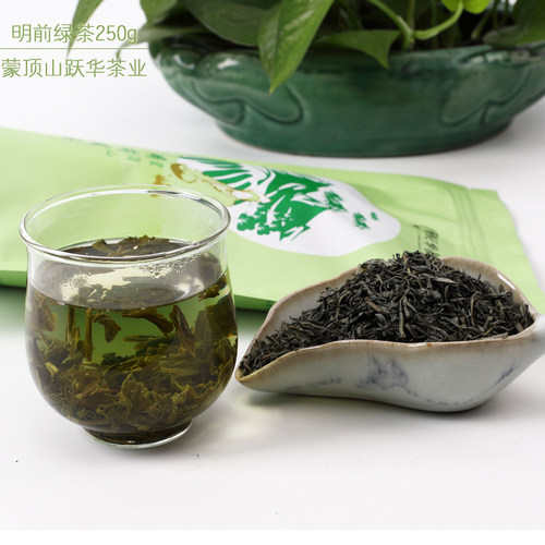 四川春茶雅安蒙顶山茶炒青浓香 跃华明前绿茶实惠袋装250g绿茶叶 - 图2