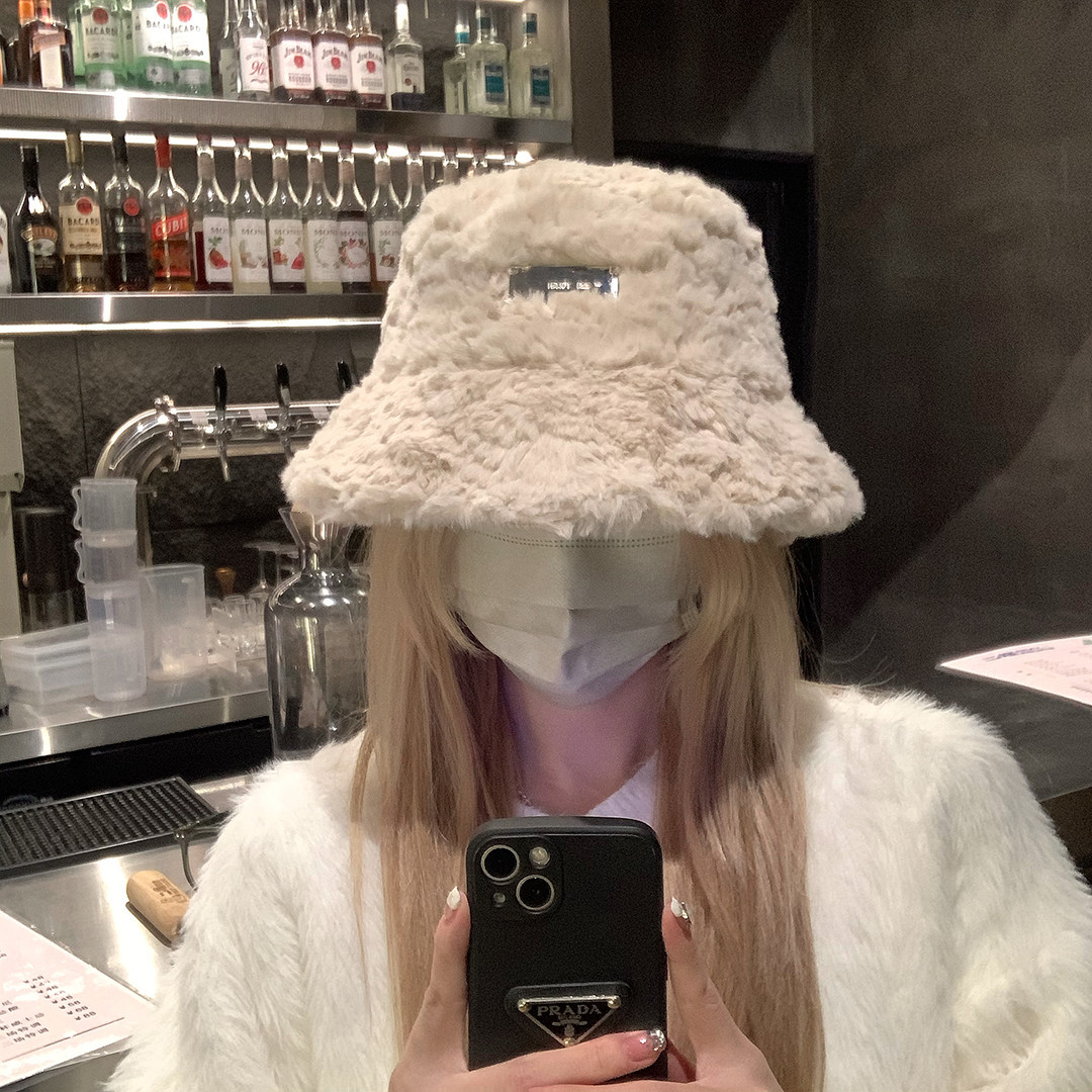 渔夫帽女秋冬2025爆新款百搭保暖羊羔毛毛绒显脸小盆帽韩版大头围,淘宝优惠券,粉丝福利购,淘宝优惠卷
