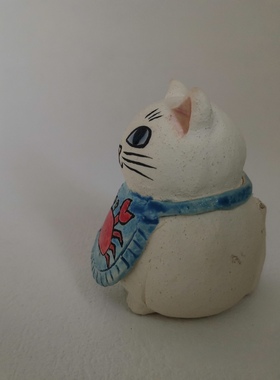 日本作家器 田理惠 纯手工日式可爱猫咪螃蟹摆件居家桌面装饰装潢