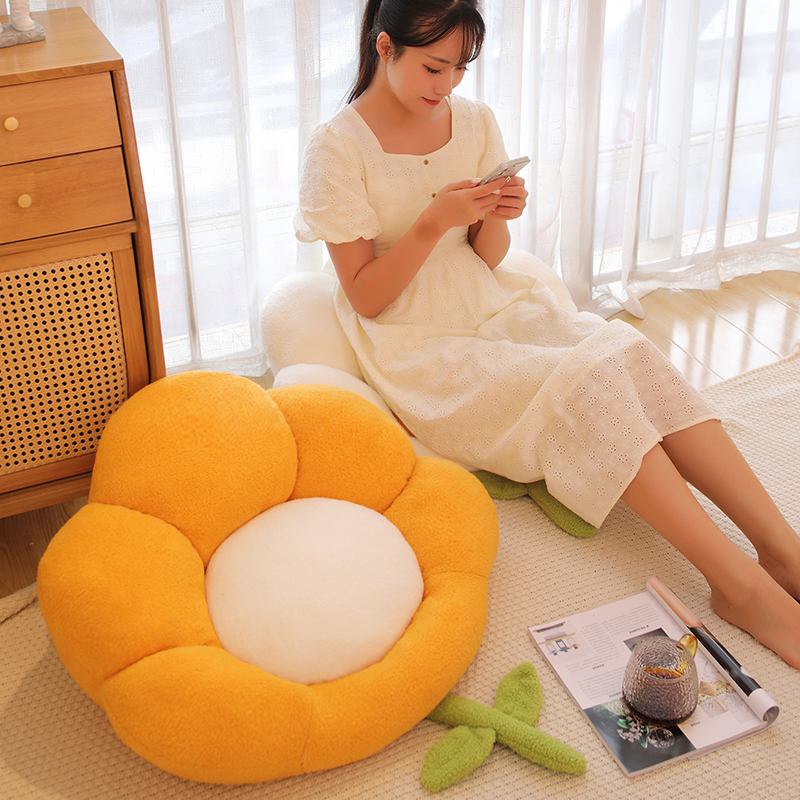 花朵坐垫地上懒人沙发坐墩榻榻米日式蒲团卧室阳台飘窗地板软垫子 - 图0