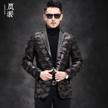 2020 autumn new leather leather clothing mens suit leather jacket patterned goat leather Han version swarm suit jacket