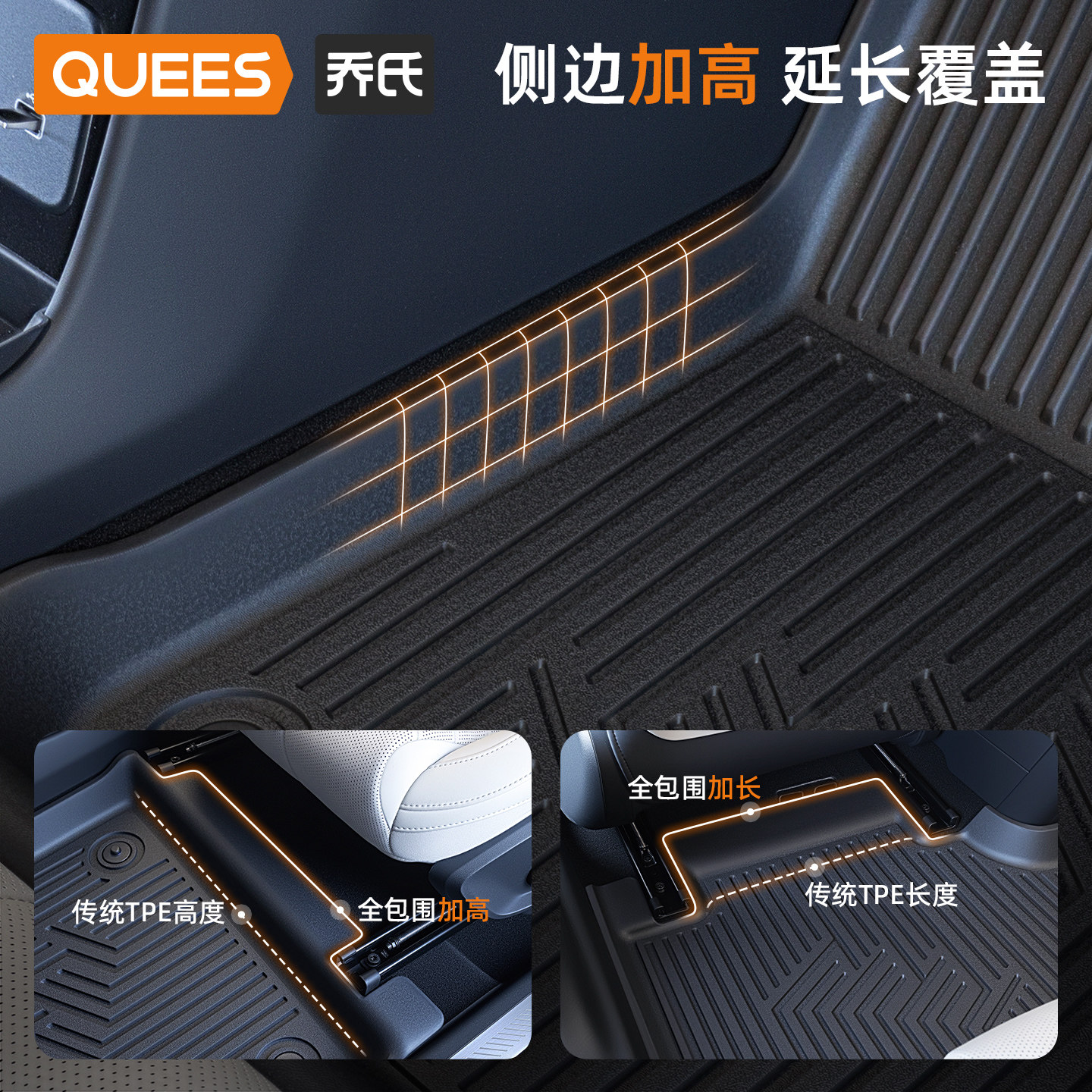 乔氏全TPE汽车脚垫适用领克10EMP 03 06 08emp Z20 900大包围脚垫