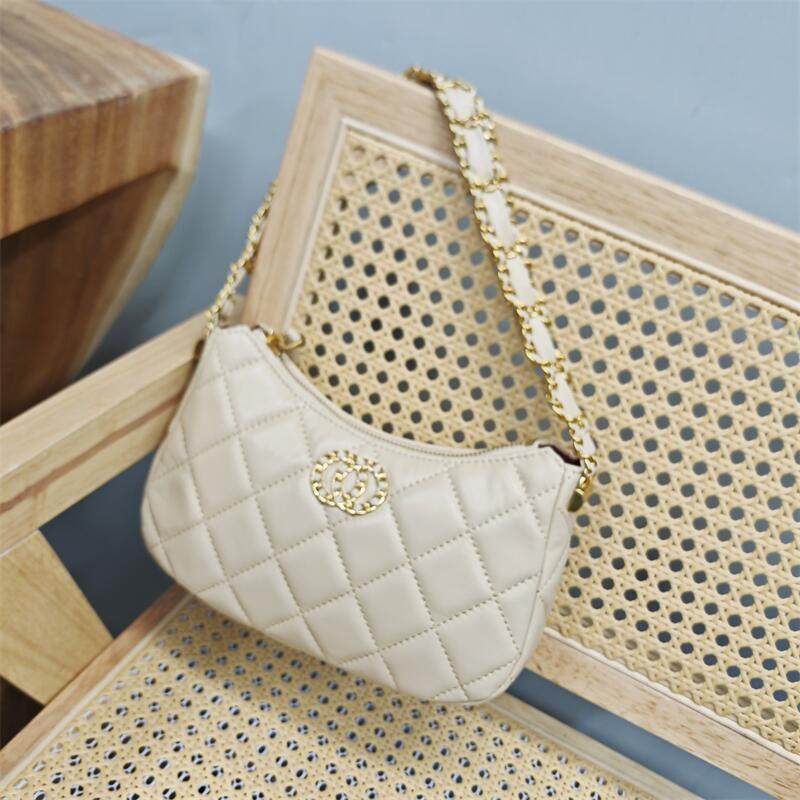 2025新款真皮女包羊皮手提包单肩斜挎包菱格链条百搭腋下包女包包,淘宝优惠券,粉丝福利购,淘宝优惠卷