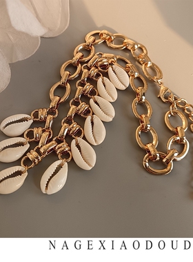 C7渠道货源度假风海边度假高级感链条海螺贝壳流苏复古可调节项链