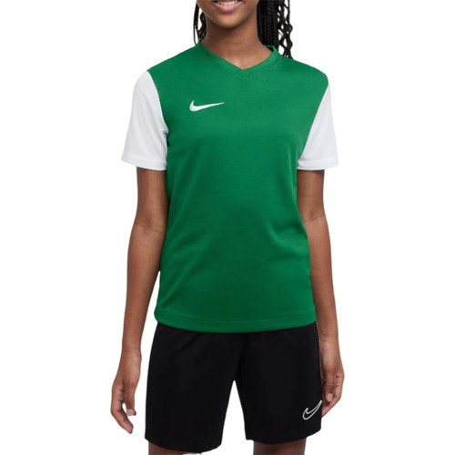 Nike/耐克官方正品夏季款大童透气V领拼接运动足球短袖DH8389-302 - 图3