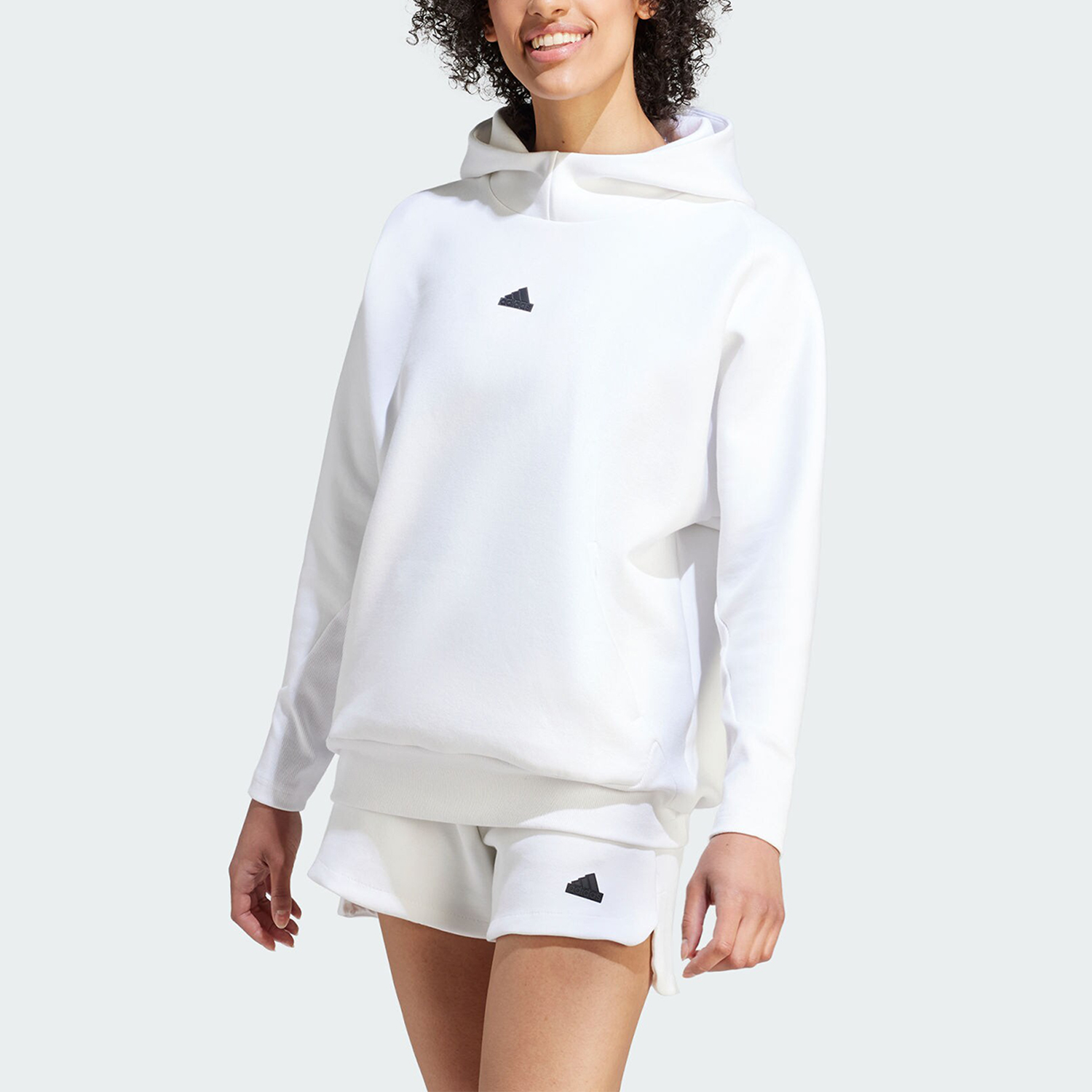 Adidas/阿迪达斯正品新款女子简约宽松连帽休闲卫衣IN5125 - 图2