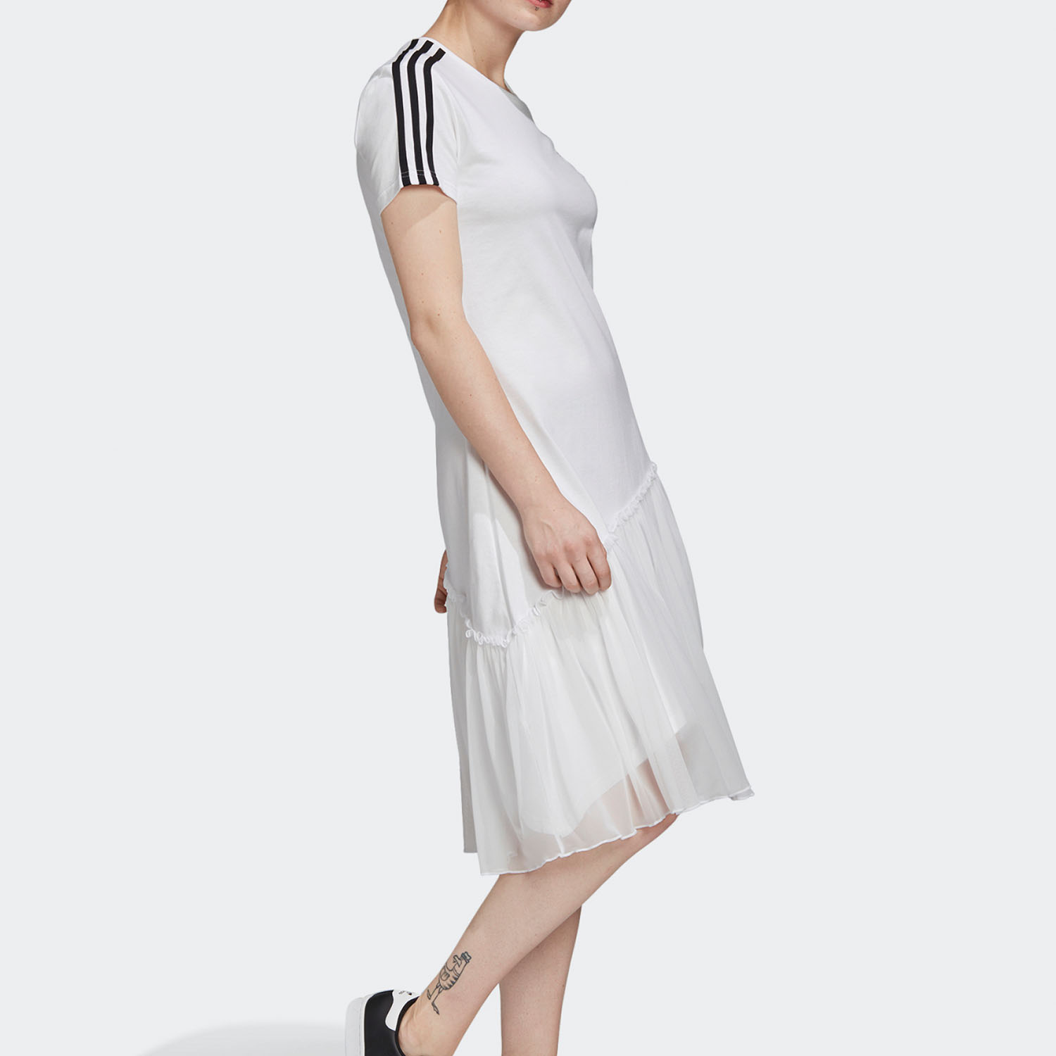 Adidas/阿迪达斯官方正品Tulle Dress三叶草女子运动连衣裙GK3662-图0