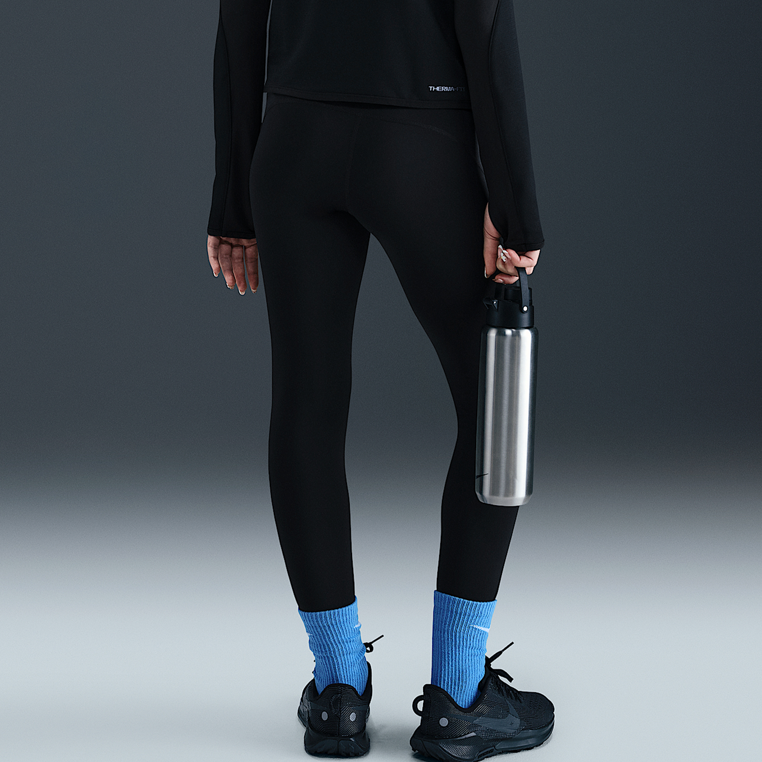 Nike/耐克官方正品2025秋季款GS女子大童运动紧身长裤HV0301-010 - 图0