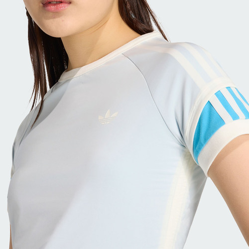 Adidas/阿迪达斯正品三叶草女士针织双层修身时尚休闲T恤KW4527 - 图2