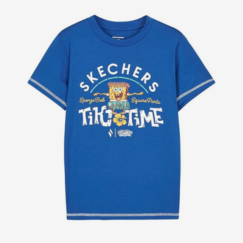 Skechers/斯凯奇正品新款海绵宝宝系列大童休闲运动套装 L222B039 - 图0