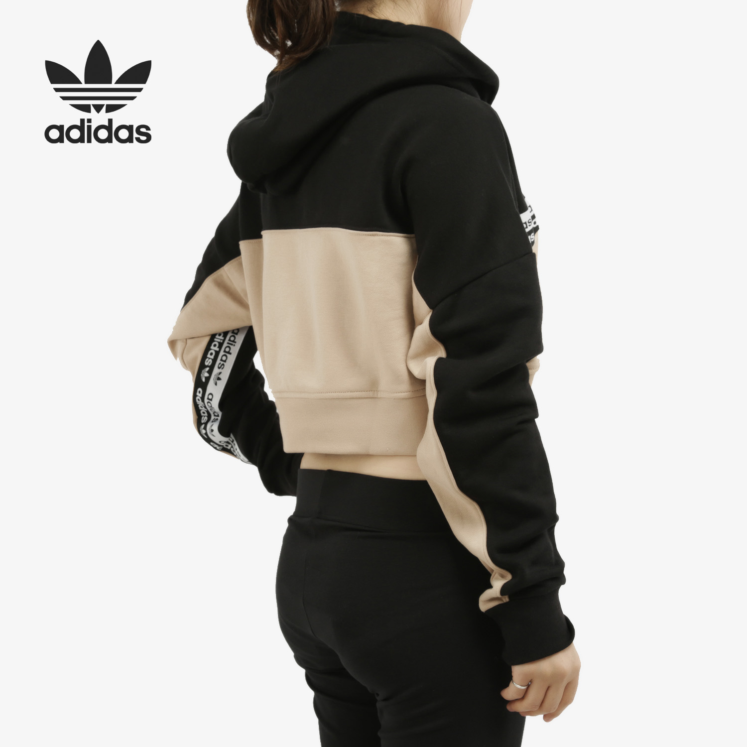 Adidas/阿迪达斯正品三叶草Cropped Hoodie女子卫衣EC0766 EH8714 - 图1