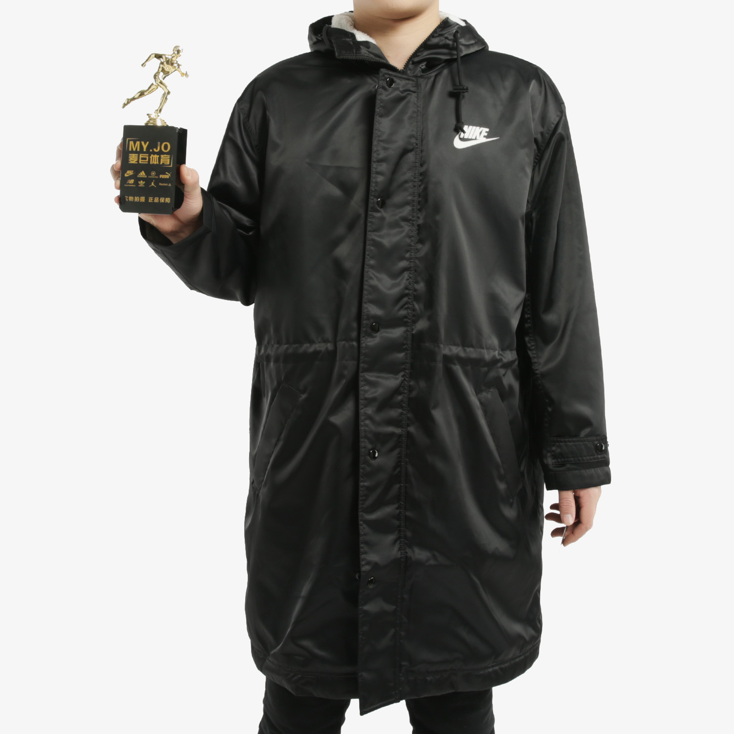 Nike/耐克正品男子中长款羊羔绒连帽保暖运动棉服外套 BV4695 - 图2