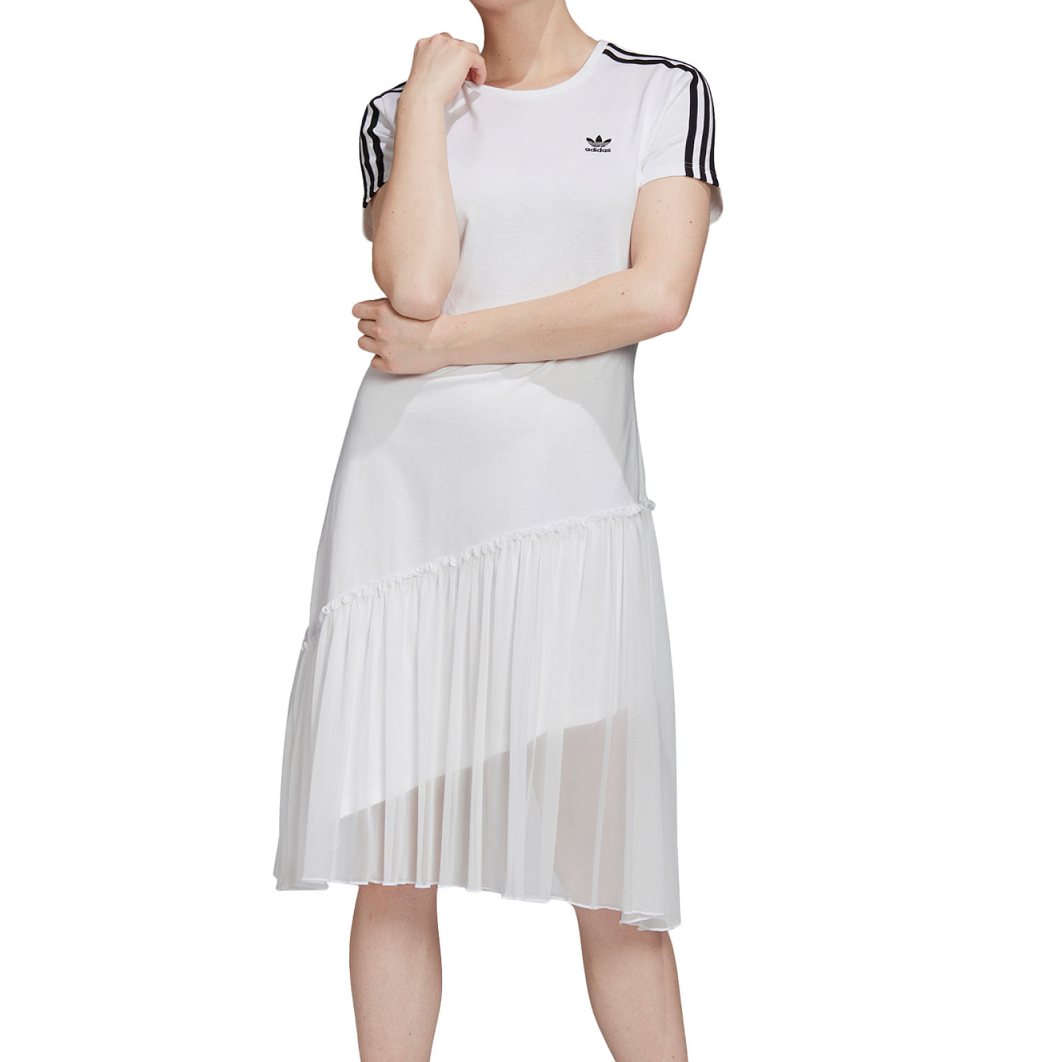 Adidas/阿迪达斯官方正品Tulle Dress三叶草女子运动连衣裙GK3662-图3