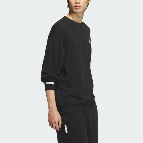 Adidas/阿迪达斯正品V LABEL FT CREW男女宽松圆领卫衣JM9107 - 图0