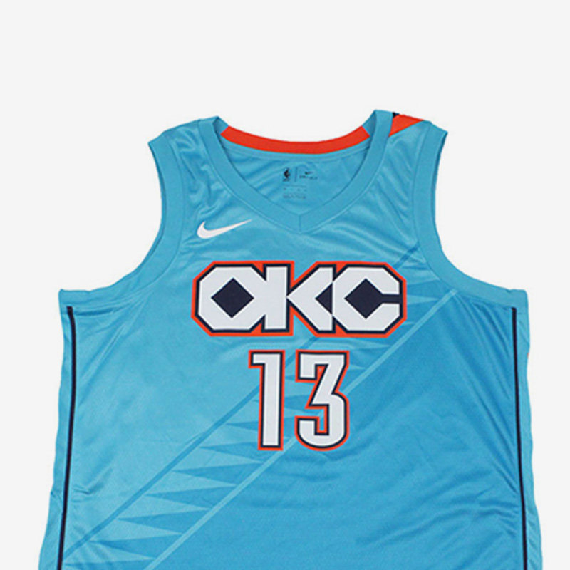 Nike/耐克正品雷霆队13号球迷版男子运动球衣背心AJ4632-444,淘宝优惠券,粉丝福利购,淘宝优惠卷